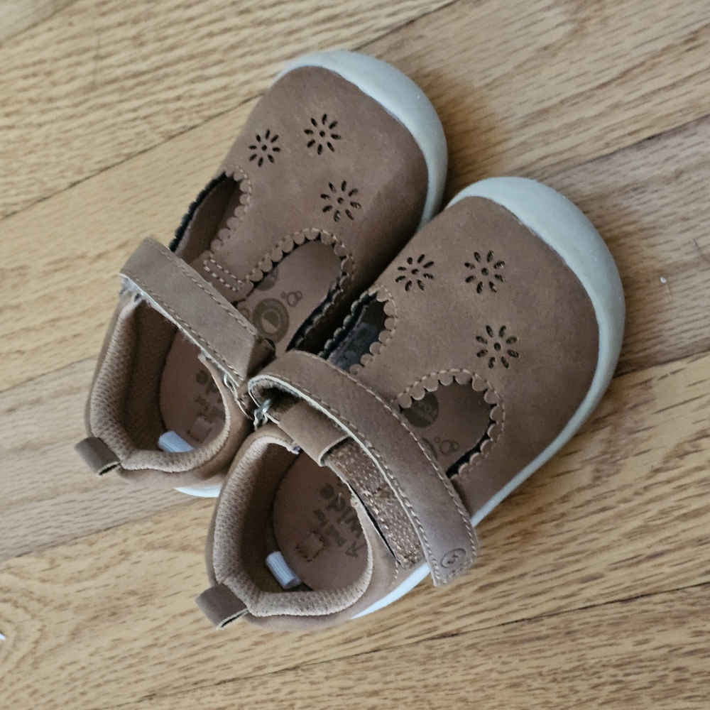 Stride Rite Brown Baby Walker Shoes with Strap